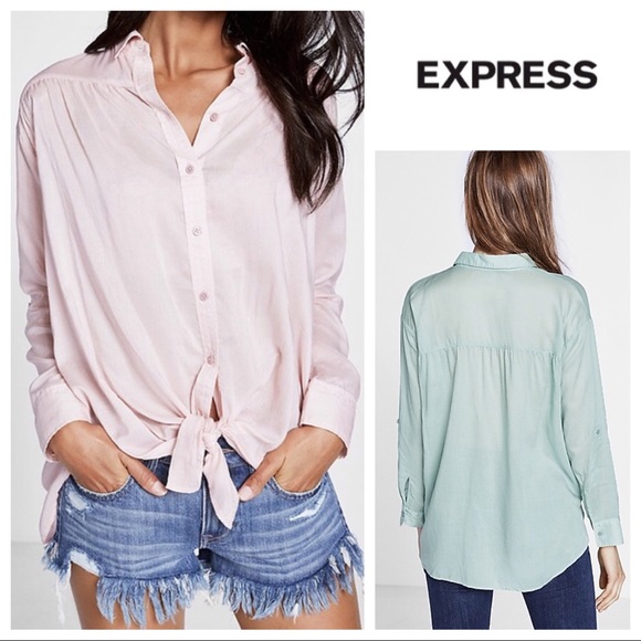 Express | NWOT pink button-up - Picture 3 of 7